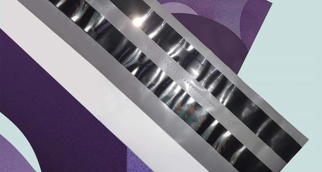 double adhesive strips on a poly mailer